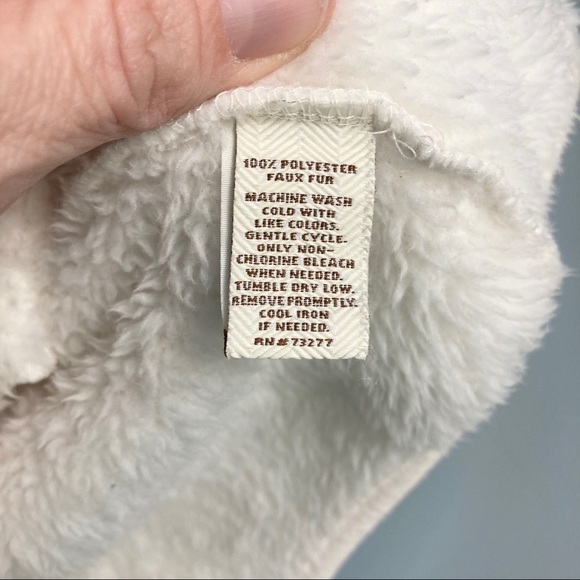 sonoma Ivory Teddy Bear Full Zip Mock Neck Jacket - Picture 5 of 12